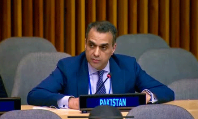 اقوام متحدہ میں پاکستان نے بھارتی جارحیت، کشمیر پر قبضے اور آبی خلاف ورزیوں کو بے نقاب کردیا