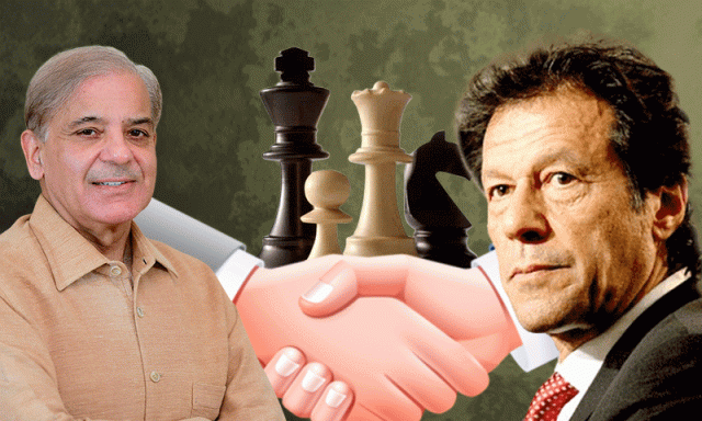 شہبازشریف کی پیشکش کا مثبت جواب:عمران خان اسٹیبلشمنمٹ کی حمایت کیساتھ حکومت سے بات چیت پر آمادہ
