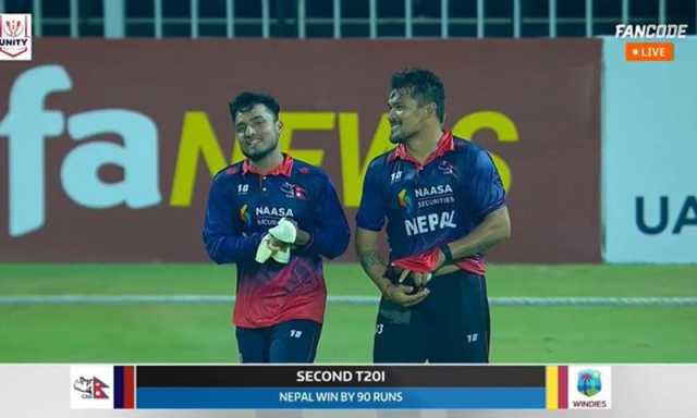 نیپال کی کرکٹ ٹیم کا کارنامہ، ویسٹ انڈیز کے خلاف ٹی 20 انٹرنیشنل سیریز 0-2 سے اپنے نام کرلی