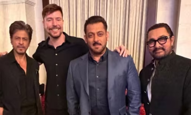 مسٹر بیسٹ اور بالی ووڈ کے تینوں خانز کی ملاقات، ’کیا کوئی بڑا پراجیکٹ آرہا ہے؟‘