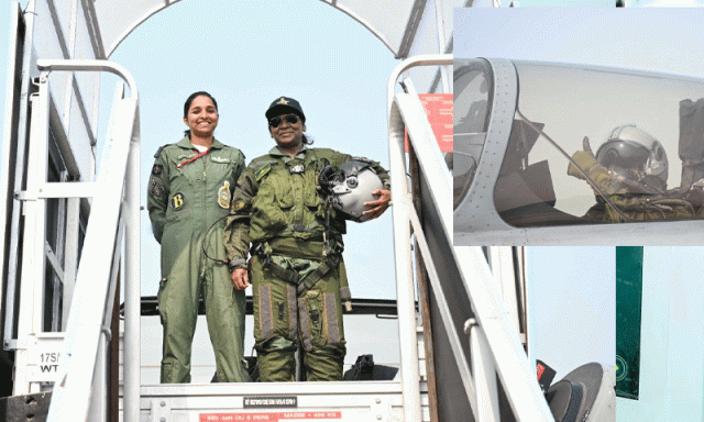 بھارتی صدر دروپدی مرمو کی رافیل طیارے میں پرواز، جنگی جہاز میں سفر کرنے والے تیسری بھارتی صدر بن گئیں