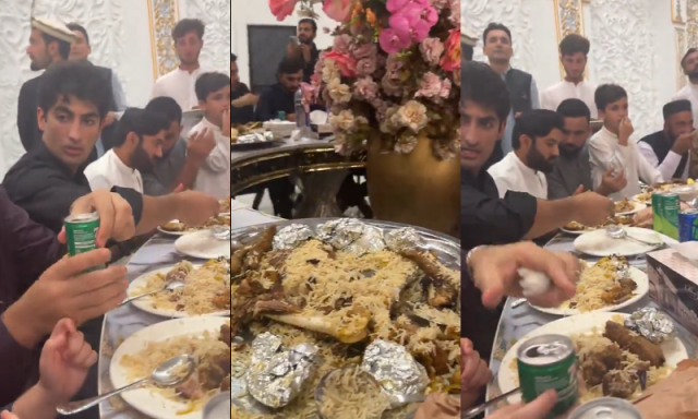 چاولوں سے بھری پلیٹ کے ساتھ 7 اپ، فاسٹ بولر نسیم شاہ پر کڑی تنقید