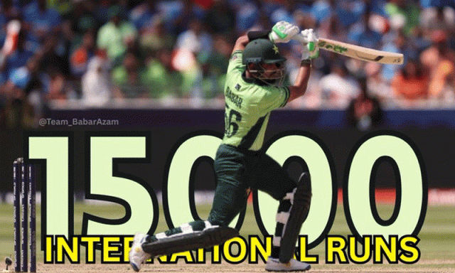 بابر اعظم نے بین الاقوامی کرکٹ میں 15 ہزار رنز کا سنگ میل عبور کرلیا