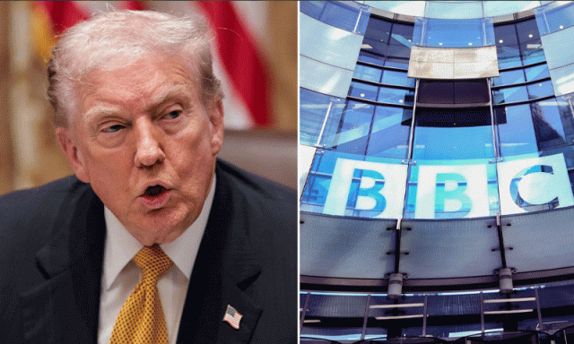 تقریر کی ‘گمراہ کن ایڈٹنگ’ کا الزام، ٹرمپ کی بی بی سی کو ایک ارب ڈالر ہرجانے کا دعویٰ کرنے کی دھمکی