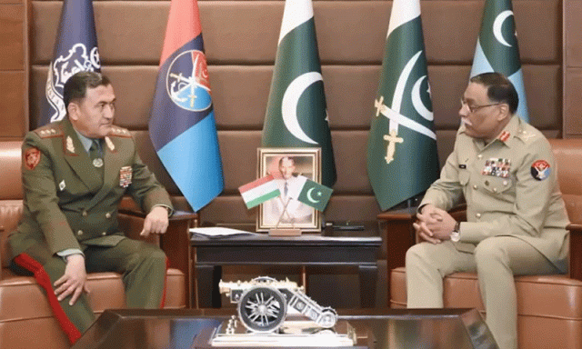 تاجکستان کے وزیر دفاع کی پاک فوج کے چیئرمین جوائنٹ چیفس سے ملاقات
