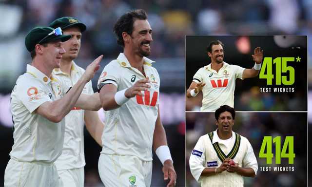 وسیم اکرم کا ریکارڈ ٹوٹ گیا، مچل اسٹارک ٹیسٹ کرکٹ میں سب سے کامیاب لیفٹ آرم فاسٹ باؤلر بن گئے