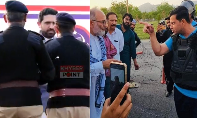 سینیٹر مشتاق کو انگلی دکھانے والے پولیس آفیسر کو سہیل آفریدی نے ڈانٹ دیا