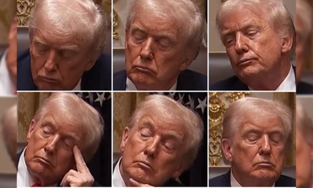 کابینہ اجلاس میں امریکی صدر ڈونلڈ ٹرمپ سو گئے، ویڈیو وائرل