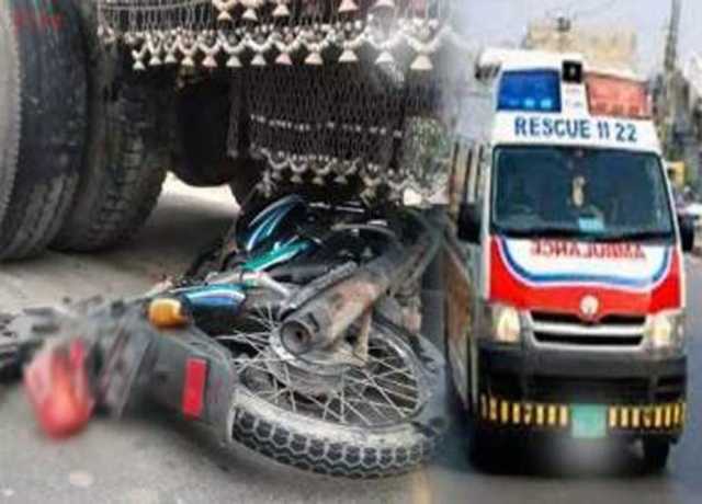 کراچی میں ٹرک کی ٹکر سے موٹرسائیکل سوار نوجوان جاں بحق