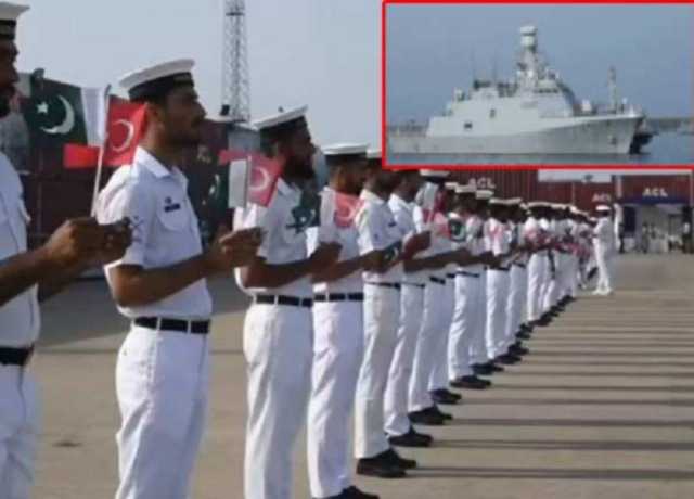 ترک بحریہ کا جہاز خیر سگالی دورے پر کراچی بندرگاہ پہنچ گیا