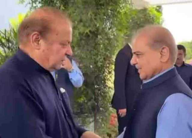 نواز شریف کی شہباز شریف سے ملاقات، پاک بھارت کشیدہ صورتحال پر گفتگو
