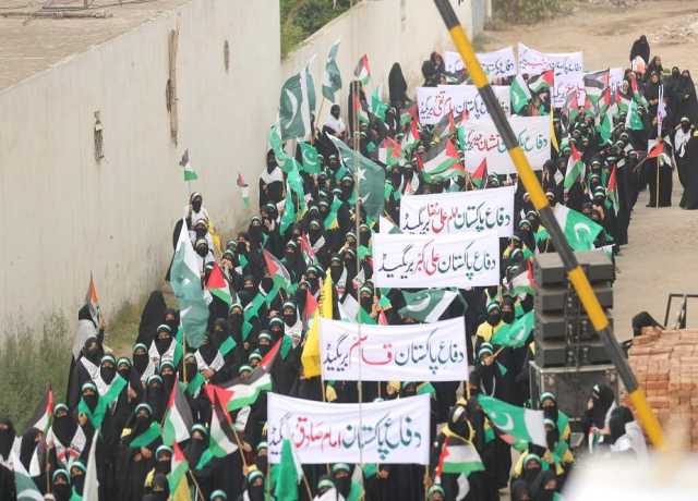 تحریک بیداری امت مصطفیٰ کے زیراہتمام علامتی پریڈ، بھارت کو واضح پیغام دیدیا
