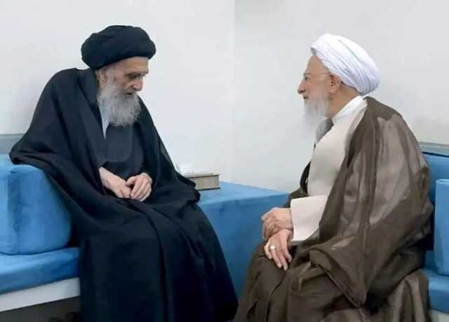 آیت اللہ جوادی آملی کی آیت اللہ سید علی سیستانی سے ملاقات