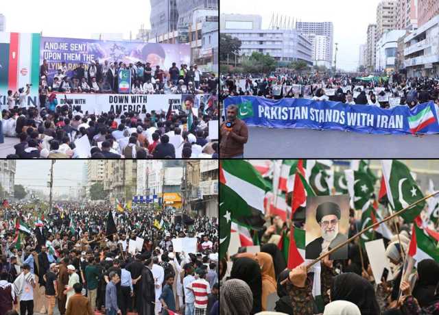 ملت جعفریہ کی کراچی میں عظیم الشان مردہ باد اسرائیل ریلی، شیعہ سنی علماء و رہنماؤں کی شرکت