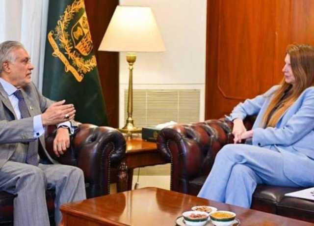 اسحاق ڈار کی برطانوی ہائی کمشنر سے ملاقات، خطے کی موجودہ صورتحال پر گفتگو