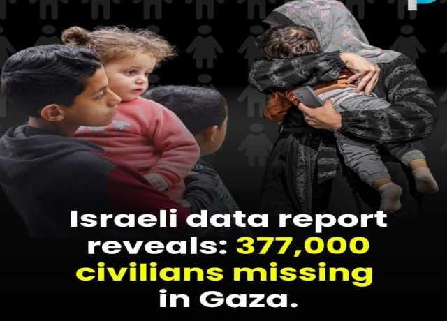 غزہ میں 3,77,000 فلسطینیوں کی گمشدگی: ایک ایسا بحران جسے دنیا نظرانداز کررہی ہے، رپورٹ