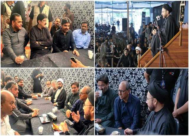 وزیراعلیٰ سندھ کی نشتر پارک میں مجلس عزا میں شرکت، علامہ شہنشاہ نقوی سے ملاقات