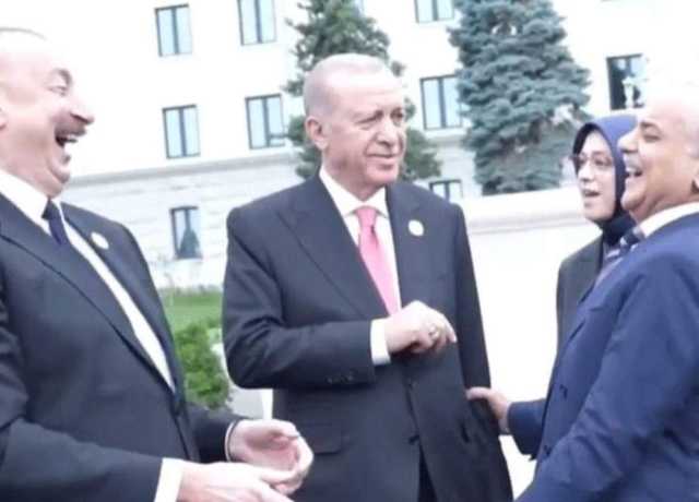 شہباز شریف کی رجب طیب اردوان اور الہام علیوف کے ساتھ خوشگوار ملاقات، چہل قدمی