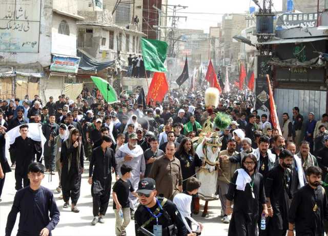 کوئٹہ، یوم عاشورہ کا مرکزی جلوس علمدار روڈ سے برآمد