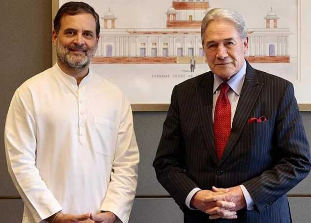 نئی دہلی، راہل گاندھی کی نیوزی لینڈ کے نائب وزیراعظم ونسٹن پیٹرس سے ملاقات