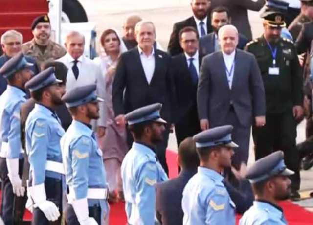 مسعود پز شکیان اسلام آباد پہنچ گئے، محمد شہباز شریف نے پرتپاک استقبال کیا