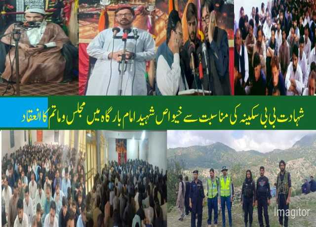 شہادت بی بی سکینہ کی مناسبت سے خیواص شہید امامبارگاہ میں مجلس و ماتم کا انعقاد