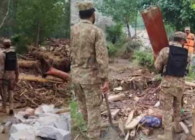گلگت بلتستان کے ضلع غذز کے متاثرہ علاقوں میں پاک فوج کا ریسکیو آپریشن جاری