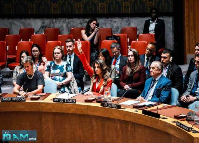 فلسطینیوں کی نسل کشی جاری رکھنے کے حق میں امریکہ کا ایک بار پھر ویٹو