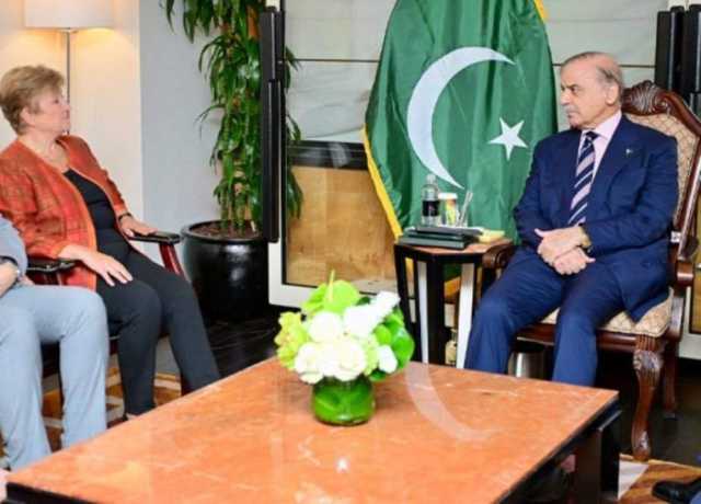 شہباز شریف سےکرسٹالینا جارجیوا کی ملاقات، پاکستان کیلئے تعاون جاری رکھنے کا اعادہ