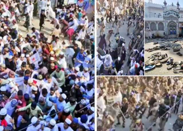اترپردیش میں 'آئی لو محمد (ص)' پوسٹر تنازع پر مظاہرین پر پولیس کا لاٹھی چارج