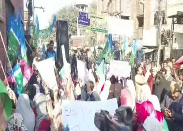 لاہور، اسرائیلی جارحیت کیخلاف جماعت اسلامی کا احتجاجی مظاہرہ