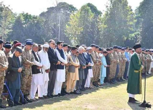افغان جارحیت کیخلاف وطن کے دفاع میں جان قربان کرنیوالے شہداء کی نماز جنازہ ادا