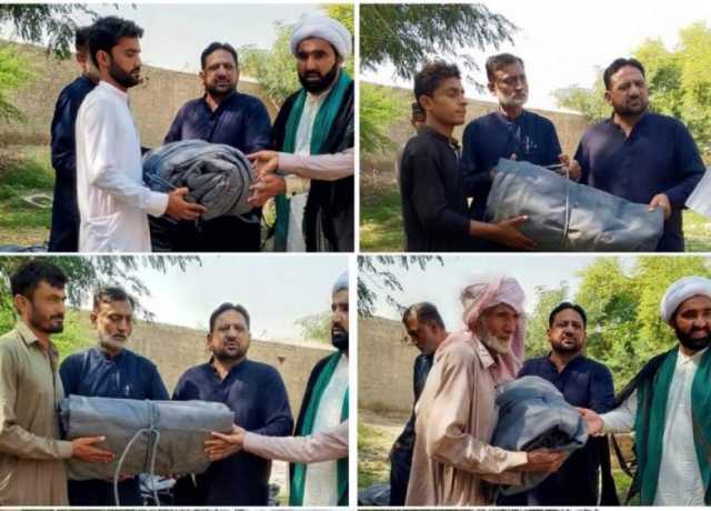 لیاقت پور، مجلس وحدت مسلمین جنوبی پنجاب کے زیراہتمام سیلاب متاثرین میں خیمے تقسیم