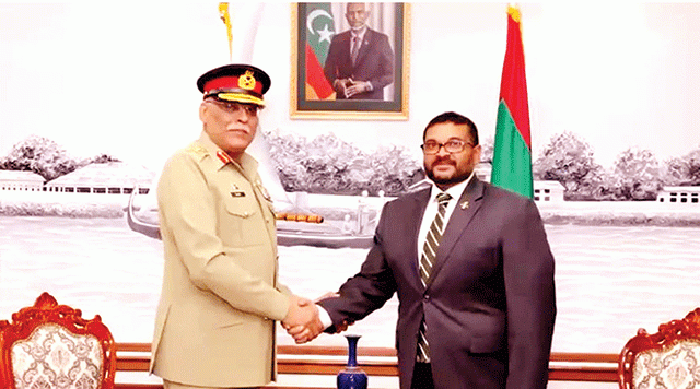 چیئرمین جوائنٹ چیفس آف سٹاف کمیٹی جنرل ساحر شمشاد کا مالدیپ کا دورہ 