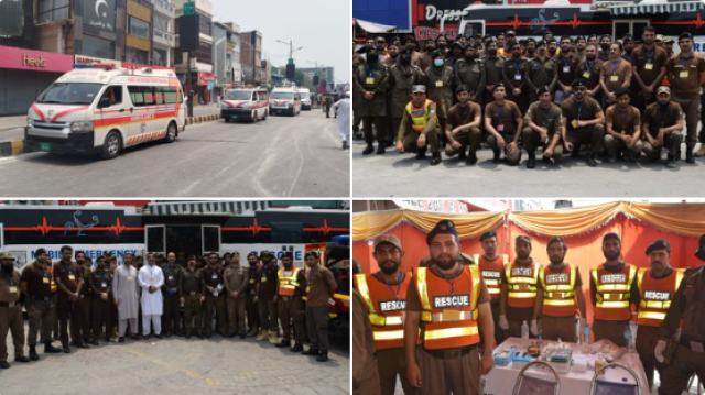 پشاور: ریسکیو1122 نے امام بارگاہ حسینیہ ہال صدر میں میں عزاداروں کے لیے میڈیکل کیمپ قائم کیا