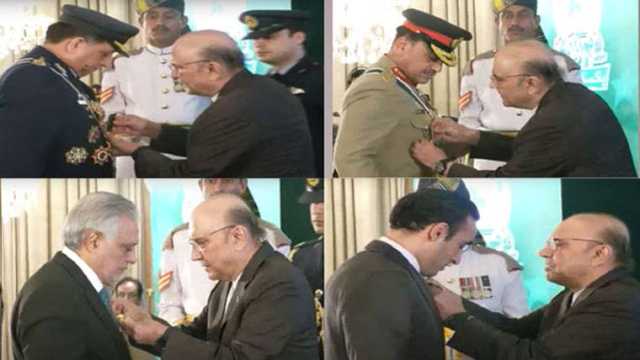 معرکہ حق میں شاندار کامیابی: فیلڈ مارشل، بلاول بھٹو ودیگر کو اعلیٰ اعزازات عطاء