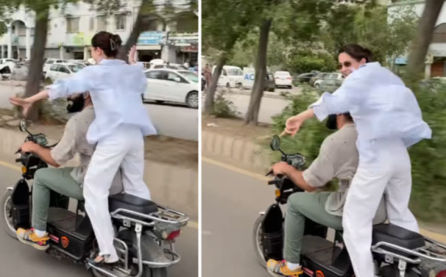 ہانیہ عامر کی موٹر سائیکل پر سواری کے دوران ڈانس کی ویڈیو وائرل