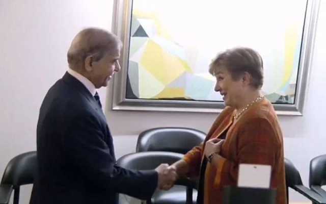 وزیراعظم محمد شہبازشریف سے عالم مالیاتی فنڈ کی منیجنگ ڈائریکٹر کرسٹالینا جارجیوا کی ملاقات