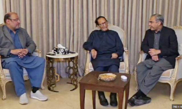 وزیر داخلہ محسن نقوی کی چودھری شجاعت حسین سے ملاقات، بہنوئی کے انتقال پر تعزیت