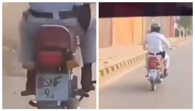 ٹریفک پولیس اہلکار کا 'ای چالان' سے بچنے کیلئے انوکھا طریقہ، شہری نے ویڈیو وائرل کردی