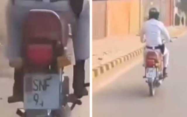 کراچی:ٹریفک پولیس اہلکار کا ای چالان سے بچنے کیلئے انوکھا کام، شہری نے ویڈیو سوشل میڈیا پر وائرل کردی۔