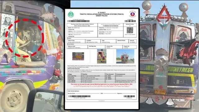 شہرِقائد میں ٹرک ڈرائیور کو بھی دوسرا بڑا ای چالان موصول، ویڈیو سوشل میڈیا پر وائرل