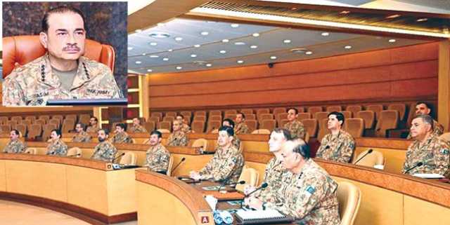 فیلڈ مارشل بننے کے بعد سپہ سالار کی زیر صدارت پہلی کور کمانڈرز کانفرنس 