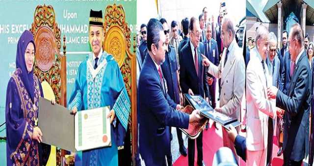 چیلنجز: اُمہ کو ایک ہونا پڑے گا، شہباز شریف: پاکستان،ملائیشیا کا دفاعی تعاون پر اطمینان: اسلامک یونیورسٹی کی طرف سے پی ایچ ڈی کی اعزازی ڈگری