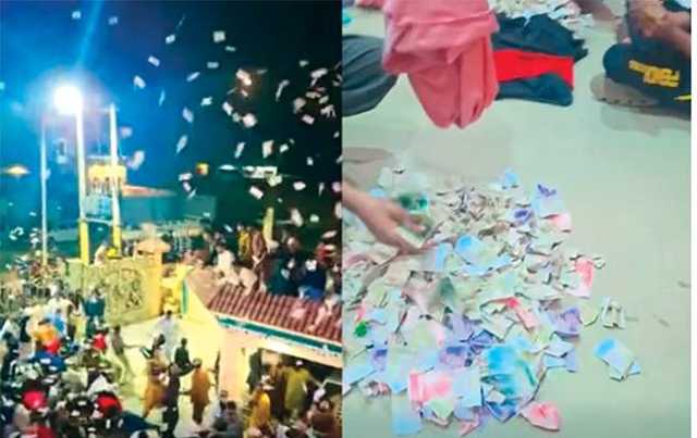 سیالکوٹ،شادی کے دوران ڈالر یورو اور پاؤنڈ کی بارش، ویڈیو وائرل