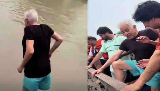 گرمی نے ستایا تو وزیر دفاع خواجہ محمد آصف نہر میں نہانے پہنچ گئے