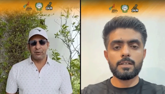 پشاور میں فلڈ ریلیف چیریٹی میچ، وسیم اکرم اور بابر اعظم کی شائقین سے اپیل