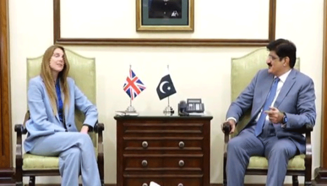 کراچی، وزیرِ اعلیٰ سندھ سید مراد علی شاہ سے برطانوی ہائی کمشنر جین میریٹ کی ملاقات