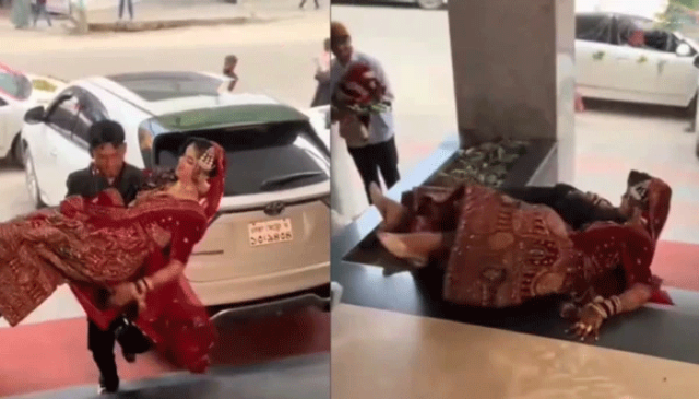 دُلہن کو گود میں اٹھا کر شادی میں انٹری مارنا دُلہے کو مہنگا پڑ گیا
