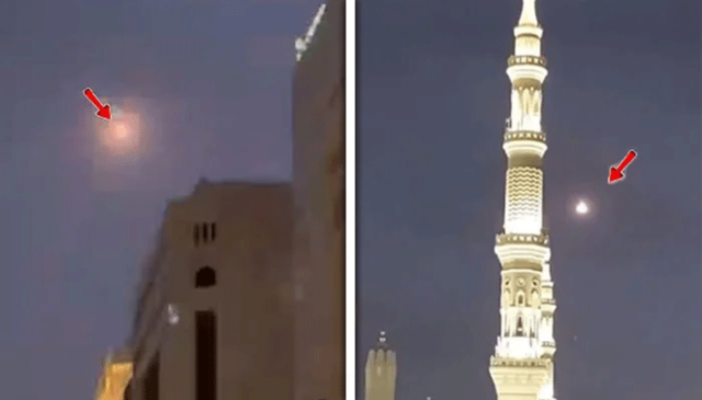 مدینہ منورہ: مسجد نبویﷺ کے آسمان پر شعلہ، حقیقت کیا ہے؟